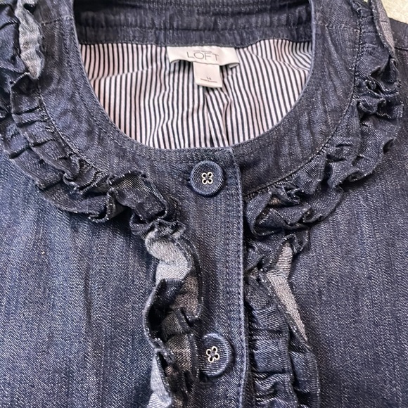 Ann Taylor LOFT Denim blazer/ jacket Size 14 - Picture 11 of 13